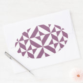 Cool Grape Geometric Deco Cube Pattern Ovale Sticker (Envelop)
