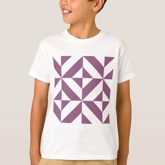 Cool Grape Geometric Deco Cube Pattern T-shirt (Voorkant)