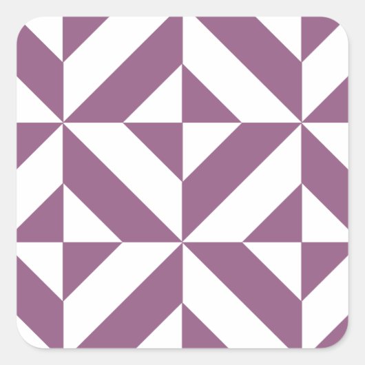 Cool Grape Geometric Deco Cube Pattern Vierkante Sticker (Voorkant)