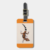 Cool graphic GECKO - Hagedis -Sinaasappel Bagagelabel (Voorkant verticaal)