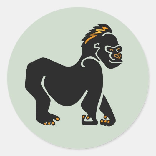 Cool graphic GORILLA - Natuur - Afrika Ronde Sticker (Voorkant)