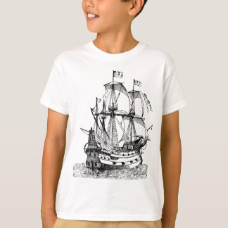 Cool Graphic Oud Piratenschip T-shirt