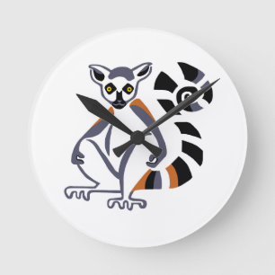 Cool Graphic - Ringstaart LEMUR -Primaat Ronde Klok
