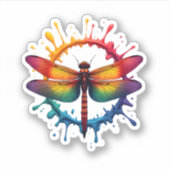 Cool Graphic Tie Dye Sunglasses Dragonfly Illustra Sticker (Voorkant)