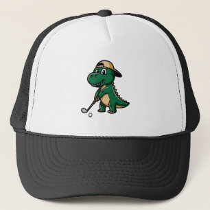 Cool Grappig Groene Dino Spelen Golf T-Rex Lover Trucker Pet