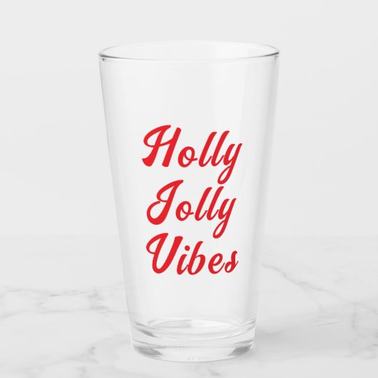 Cool Grappig Stijlvol Modern Vrolijk Kerstbier Glas (Voorkant)