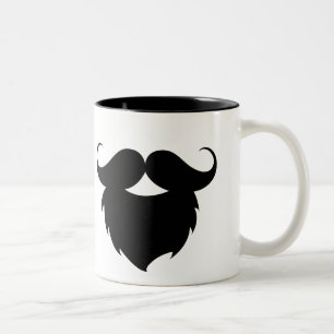 Cool grappige baard tweekleurige koffiemok