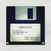 Cool grappige diskettestation vierkante visitekaartje (Achterkant)