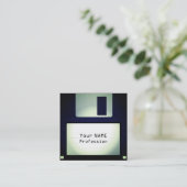 Cool grappige diskettestation vierkante visitekaartje (Staand voorkant)