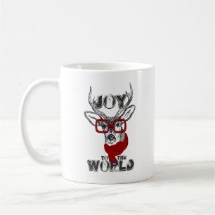 Cool grappige hertenschets "Joy to World", citaat Koffiemok