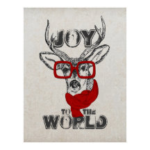 Cool grappige hertenschets "Joy to World", citaat