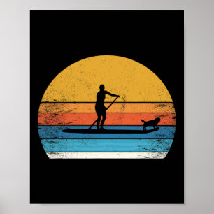 Cool Grappige Stand Up Paddle Board Hond Sup Paddl Poster