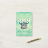 Cool grappige trendy bulldog puppy post-it® notes (Op bureau)