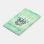 Cool grappige trendy bulldog puppy post-it® notes (Schuin)