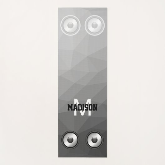 Cool Gray Geometry Mesh pret Music Speaker Monogra Yogamat (Voorkant)