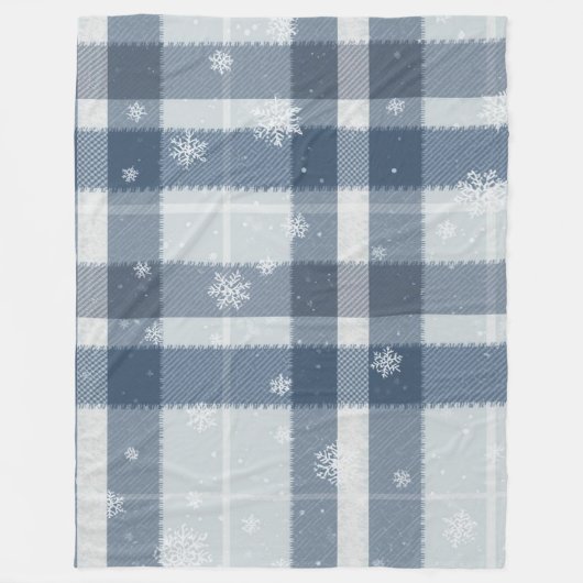 Cool Gray Minimalist Plaid Fleece Blanket (Voorkant)