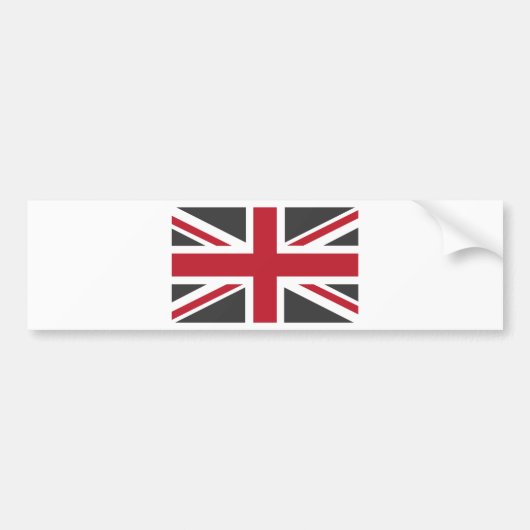 Cool Gray Red Union Jack British (UK) vlag Bumpersticker (Voorkant)