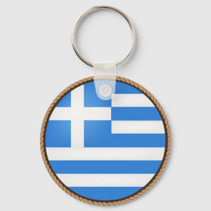 Cool Greece Flag Seal Sleutelhanger