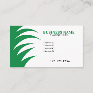 Cool Green and White Grass Cutting Lawn Care Visitekaartje