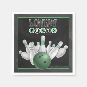 Cool Green Bowling Party Paper Napkins Servetten