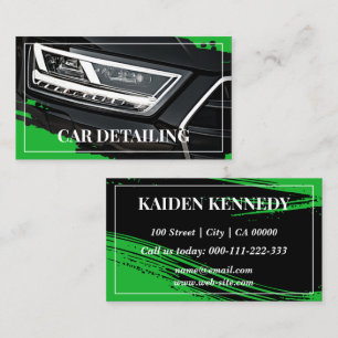 Cool Green Car Service Detailing Photo Template Visitekaartje