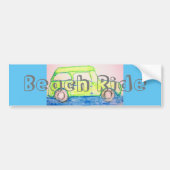 Cool Green Car strand ride Bumpersticker (Voorkant)