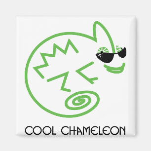 Cool Green Chameleon Magneet