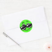 Cool Green Emoji met zonnebrillen Ronde Sticker (Envelop)