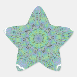 Cool Green Floral patroon Ster Sticker