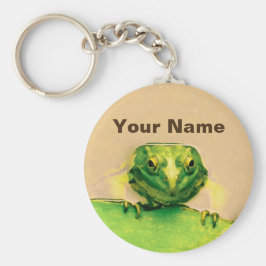 Cool Green Frog Persoonlijke naam Sleutelhanger