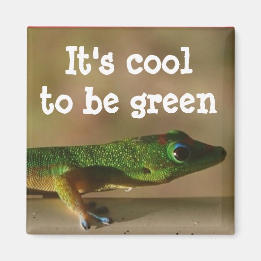 Cool Green Gecko Magneet (Voorkant)
