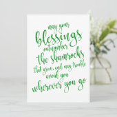 Cool Green Glitter St Patrick's Day Party Kaart (Staand voorkant)