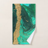 Cool Green Gold Marble Stone Bad Handdoek (Handdoek)