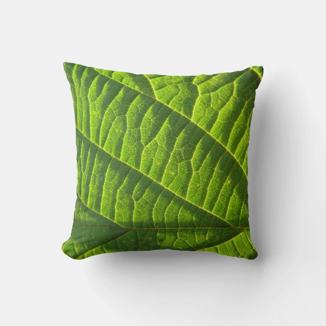 Cool Green Leaf Pattern Kussen (Voorkant)