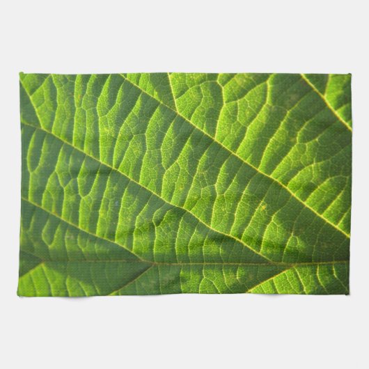 Cool Green Leaf Pattern Theedoek (Horizontaal)
