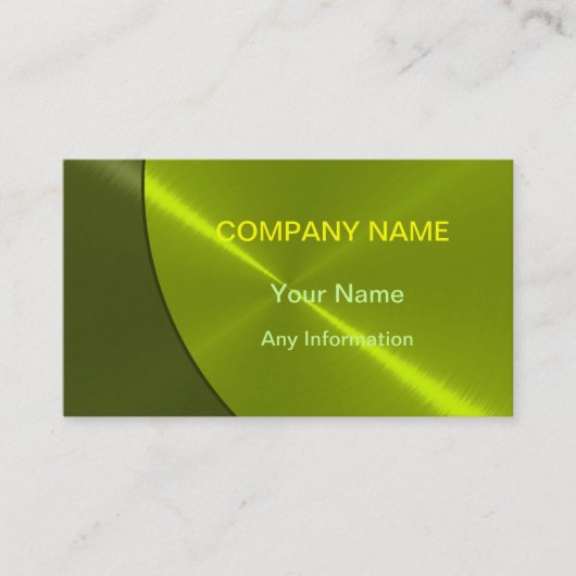 Cool Green Luxury Metal Visitekaartjes (Voorkant)