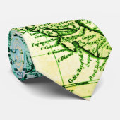 Cool Green  Map of North America Stropdas (Opgerold)