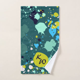 Cool Green Paint Splatter Initiales Sweat