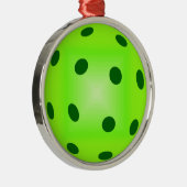 Cool Green Pickleball Metalen Ornament (Rechts)