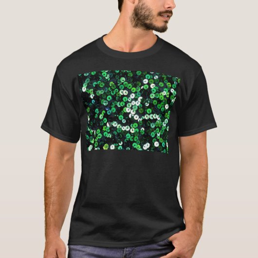 Cool Green Sequins Abstract T-shirt (Voorkant)