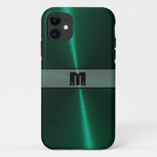 Cool Green Shiny Stainless Steel Metal 14 iPhone 11 Hoesje