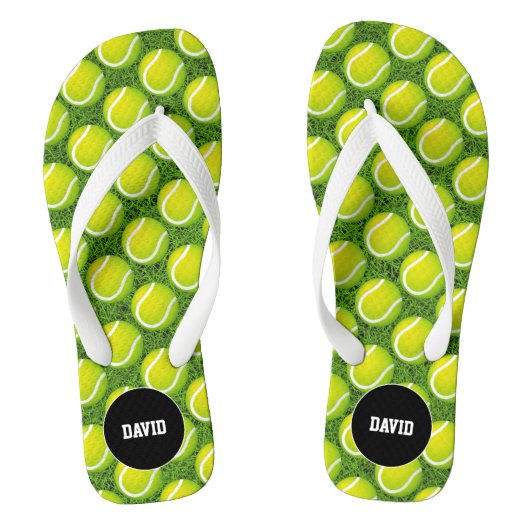 Cool Green Tennis Pattern Sport Gift Teenslippers (Voetbed)
