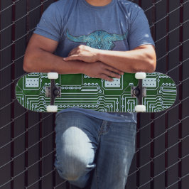 Cool Green White Computer Circuit Board-lijnen Skateboard