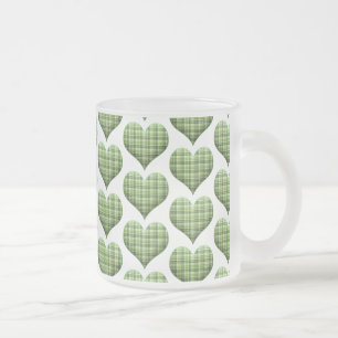 Cool Green White Hearts St.Patrick's Day Holiday Matglas Koffiemok
