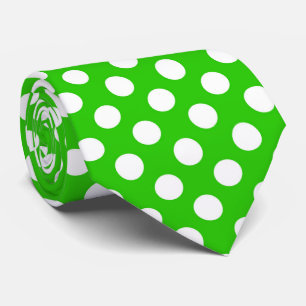 cool green white polka stip betegeld patroon stropdas