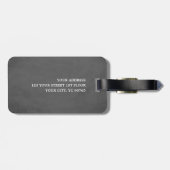 Cool Grey Black Bold Monogram Bagagelabel (Achterkant horizontaal)