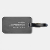 Cool Grey Black Bold Monogram Bagagelabel (Achterkant horizontaal)