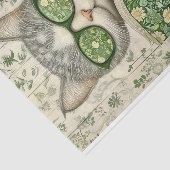 Cool Grey Cat in Specs & Bloemen Boek BT3 Decoupag Tissuepapier (Detail)