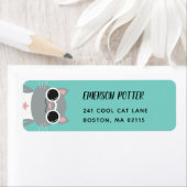 Cool Grey Cat | turkoois Etiket (Insitu)