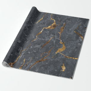 Cool Grey Gold Marble Texture Cadeaupapier